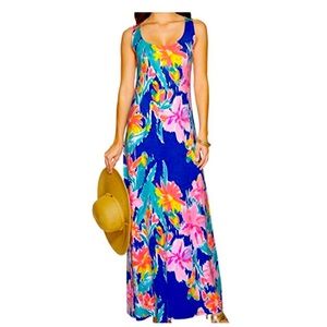 LILLY PULITZER • Blue Current Lil Olive • NATALIA MAXI DRESS